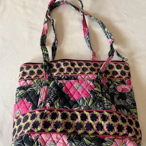 Croft & Barrow Pink and Black Floral Tote